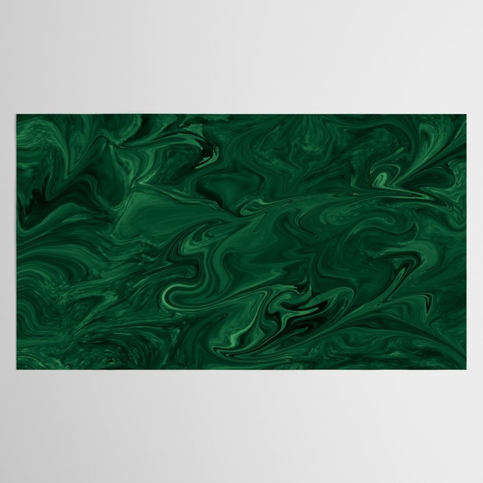 Modern Cotemporary Emerald Green Abstract Tablecloth Gallery Image 2