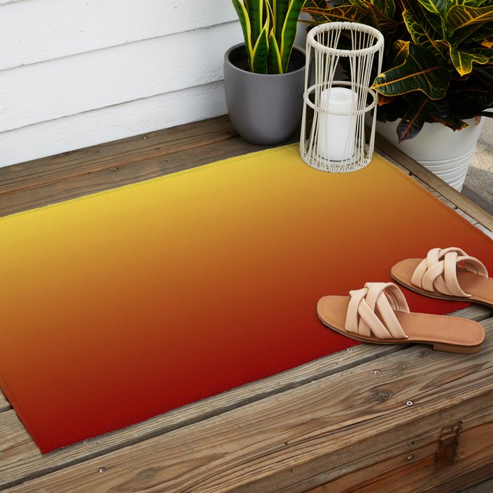 OMBRE RUST YELLOW COLOR Outdoor Rug Gallery Image 2