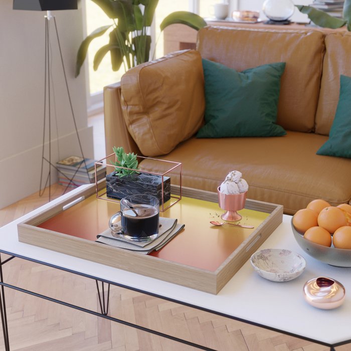 OMBRE RUST YELLOW COLOR Serving Tray Gallery Image 2