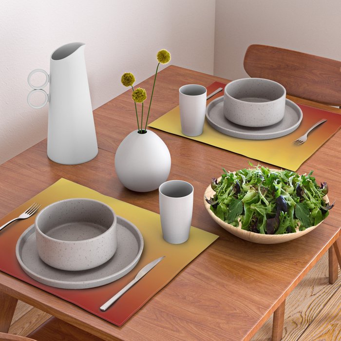 OMBRE RUST YELLOW COLOR Placemat Gallery Image 2