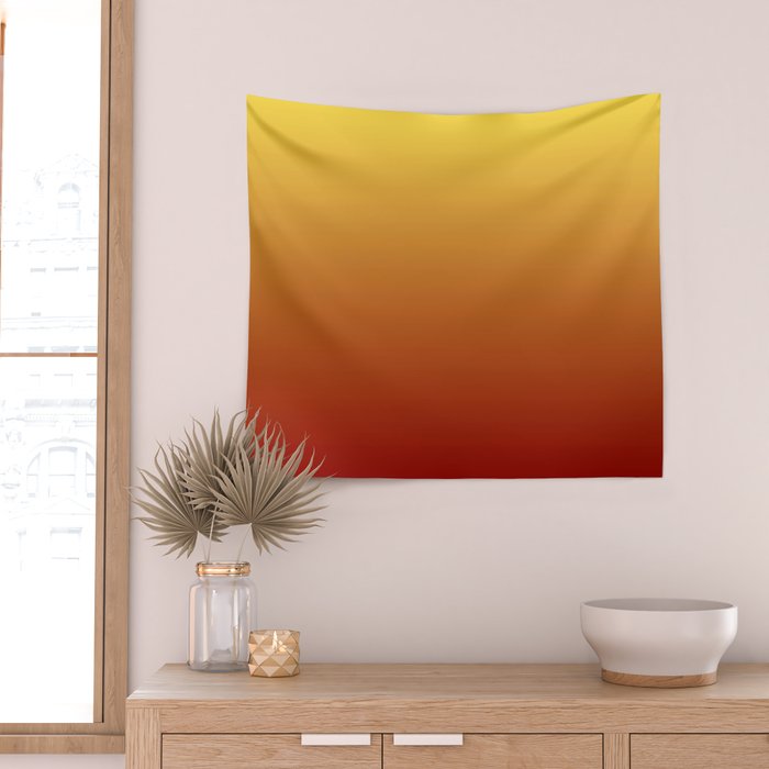 OMBRE RUST YELLOW COLOR Wall Tapestry Gallery Image 2