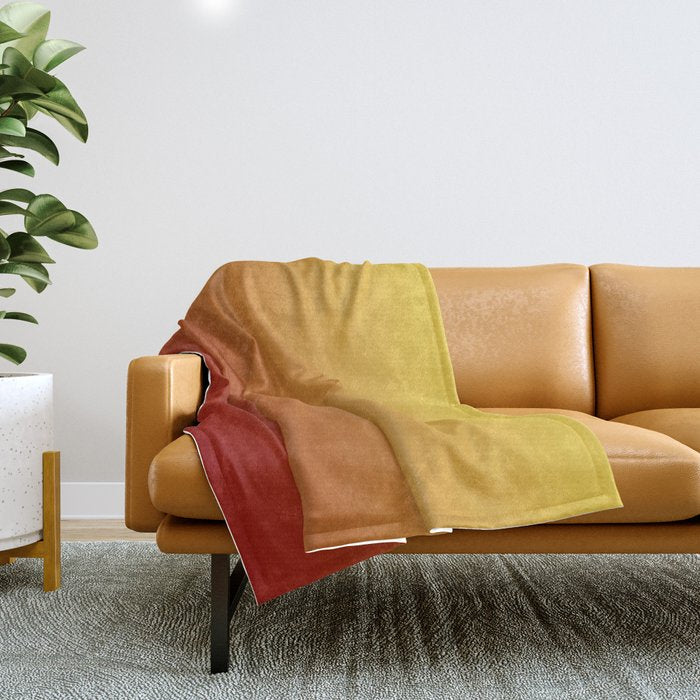OMBRE RUST YELLOW COLOR Throw Blanket Gallery Image 1