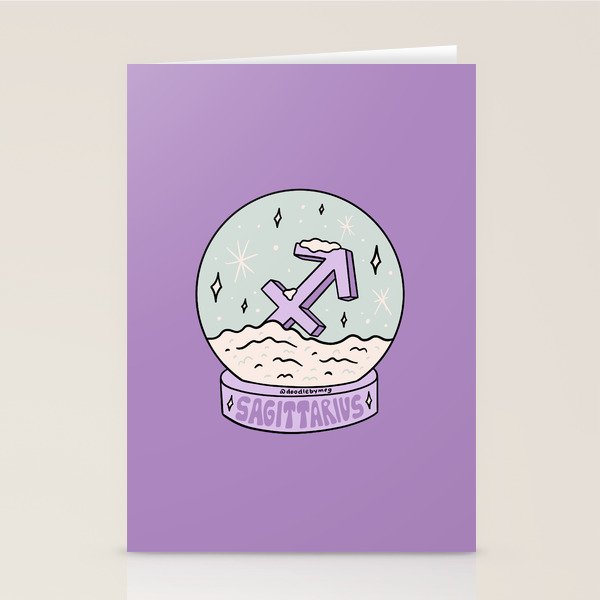 Sagittarius Snow Globe Stationery Card Gallery Image 2