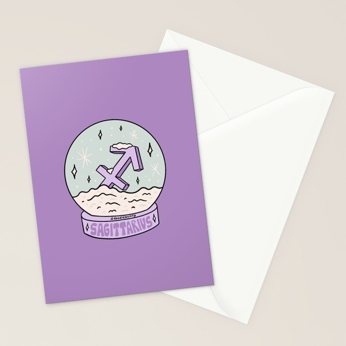 Sagittarius Snow Globe Stationery Card Gallery Image 2