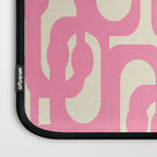 Mid Century Modern Loops Abstract Pattern in Pink and Cream Laptop Sleeve Gallery Image 3