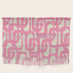 Mid Century Modern Loops Abstract Pattern in Pink and Cream Wall Hanging Gallery Image 1