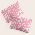 Mid Century Modern Loops Abstract Pattern in Pink and Cream Pillow Sham Gallery Image 3