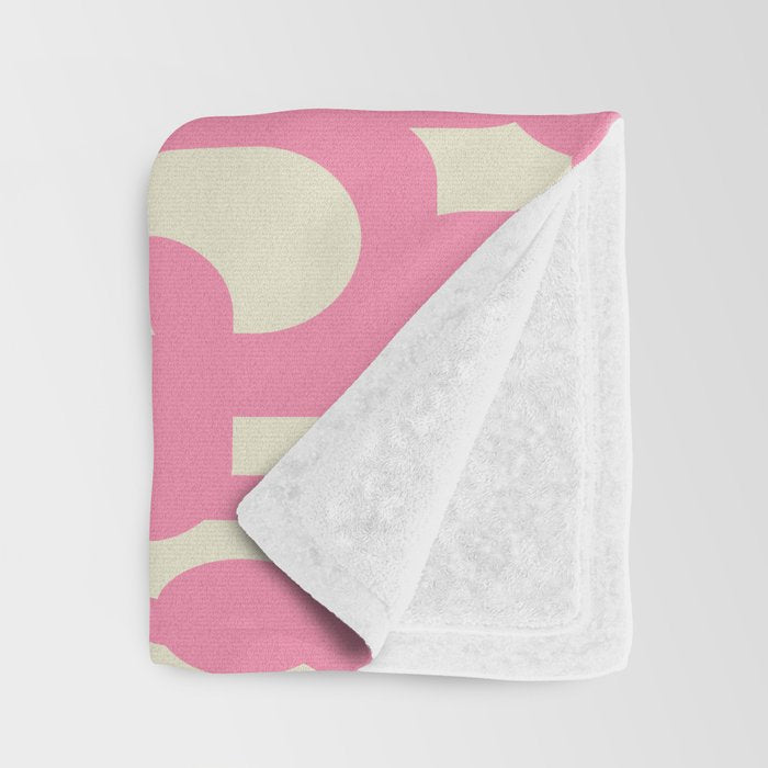 Mid Century Modern Loops Abstract Pattern in Pink and Cream Throw Blanket Gallery Image 3