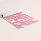 Mid Century Modern Loops Abstract Pattern in Pink and Cream Yoga Mat Gallery Image 2