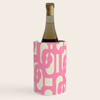 Mid Century Modern Loops Abstract Pattern in Pink and Cream Wine Chiller Gallery Image 3