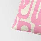 Mid Century Modern Loops Abstract Pattern in Pink and Cream Pillow Sham Gallery Image 4