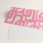 Mid Century Modern Loops Abstract Pattern in Pink and Cream Wrapping Paper Gallery Image 2