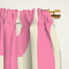 Mid Century Modern Loops Abstract Pattern in Pink and Cream Window Curtain Gallery Image 2