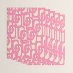 Mid Century Modern Loops Abstract Pattern in Pink and Cream Wrapping Paper Gallery Image 3