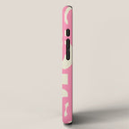 Mid Century Modern Loops Abstract Pattern in Pink and Cream iPhone Case Gallery Image 2