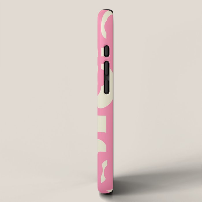 Mid Century Modern Loops Abstract Pattern in Pink and Cream iPhone Case Gallery Image 2
