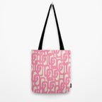 Mid Century Modern Loops Abstract Pattern in Pink and Cream Tote Bag Gallery Image 2