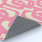 Mid Century Modern Loops Abstract Pattern in Pink and Cream Rug Gallery Image 4