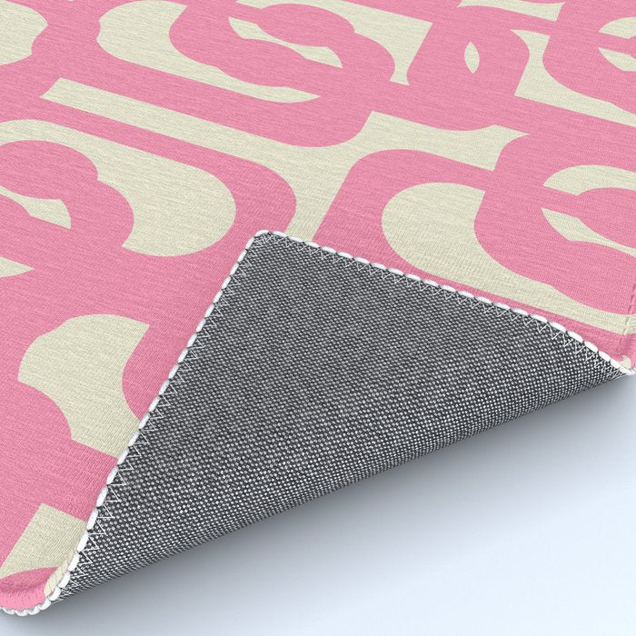Mid Century Modern Loops Abstract Pattern in Pink and Cream Rug Gallery Image 4