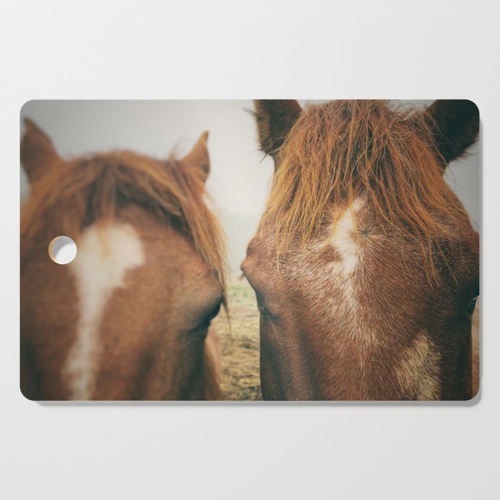 Side By Side  horse portrait photograph Cutting Board Gallery Image 1