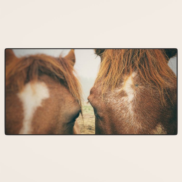 Side By Side  horse portrait photograph Desk Mat Gallery Image 3