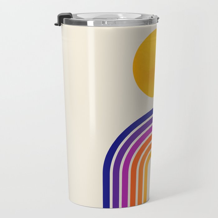 Rainbow Sun: Retro 80s Edition Travel Mug Gallery Image 3