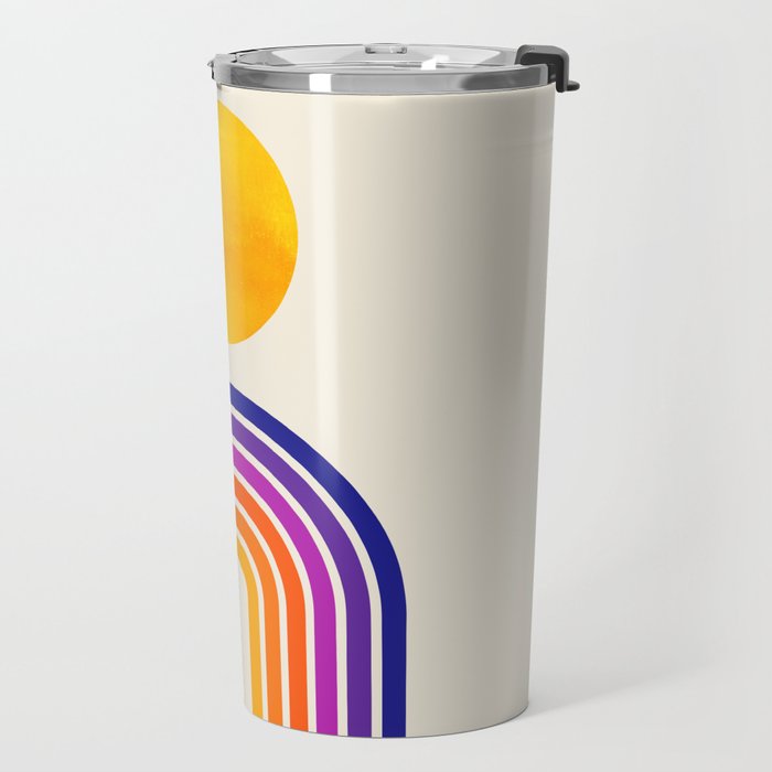 Rainbow Sun: Retro 80s Edition Travel Mug Gallery Image 2