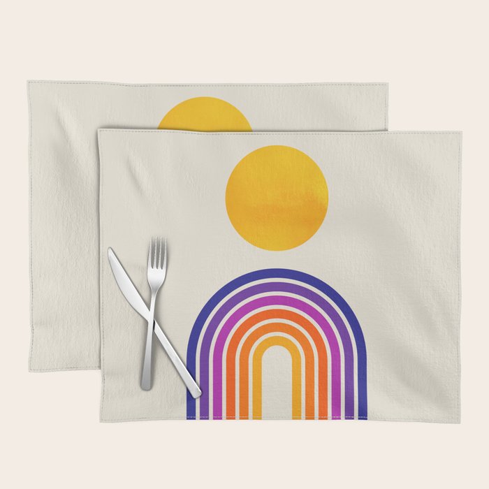 Rainbow Sun: Retro 80s Edition Placemat Gallery Image 1