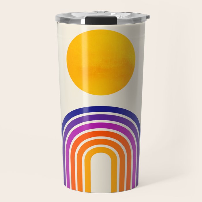 Rainbow Sun: Retro 80s Edition Travel Mug Gallery Image 1