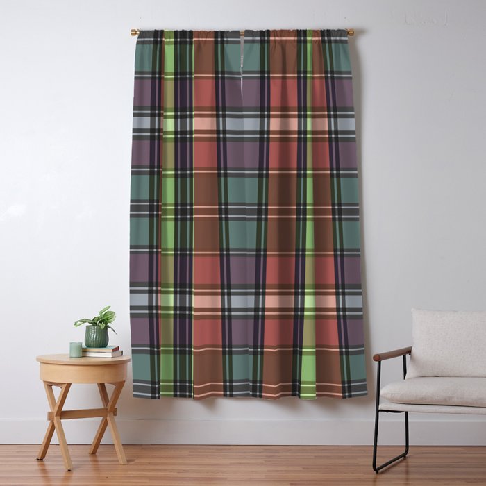 Fusion Colorful Toned Grids C Window Curtain Gallery Image 1