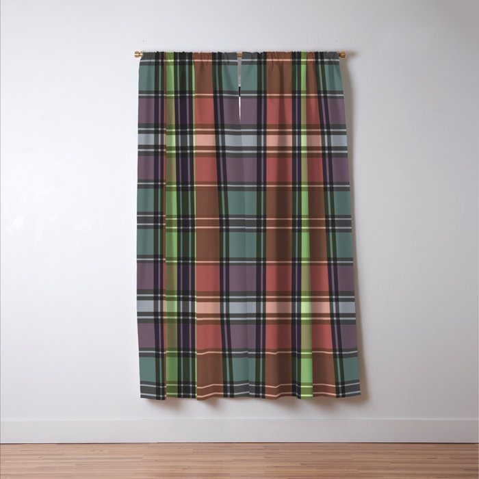 Fusion Colorful Toned Grids C Window Curtain Gallery Image 3