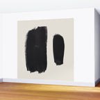 Mid Century Modern Minimalist Abstract Art Brush Strokes Black & White Ink Art Brush Strokes Wall Mural Gallery Image 2