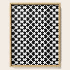 Black and white puzzle piece shape pattern Serving Tray Gallery Image 1