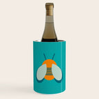 Lucky Bee - Cute Retro Minimalism in Orange and Turquoise Wine Chiller Gallery Image 1