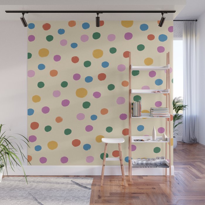 Dancing Balls on Cream Wall Mural Gallery Image 1