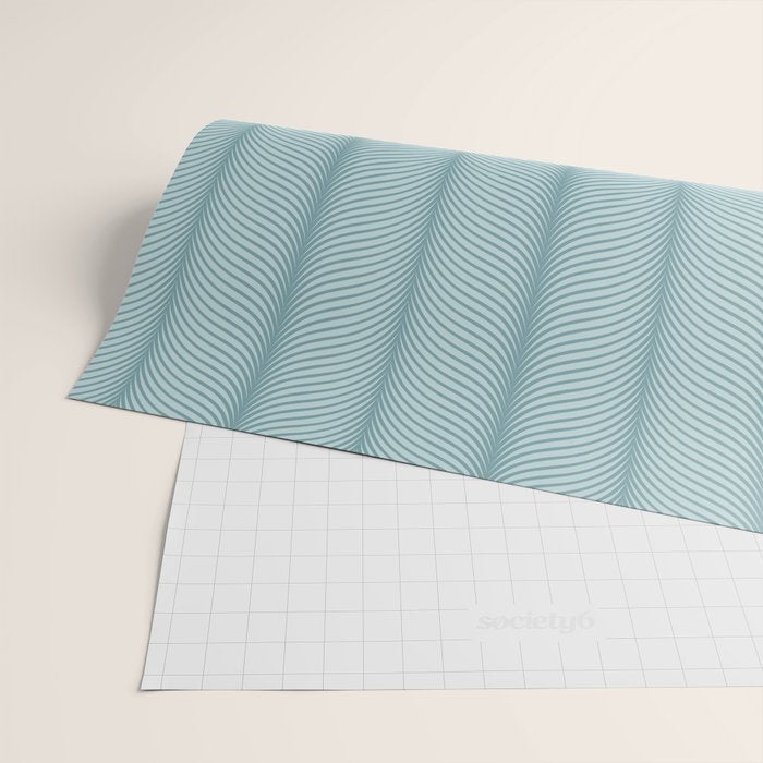 Elysian XVI Botanical Teal Wrapping Paper Gallery Image 2