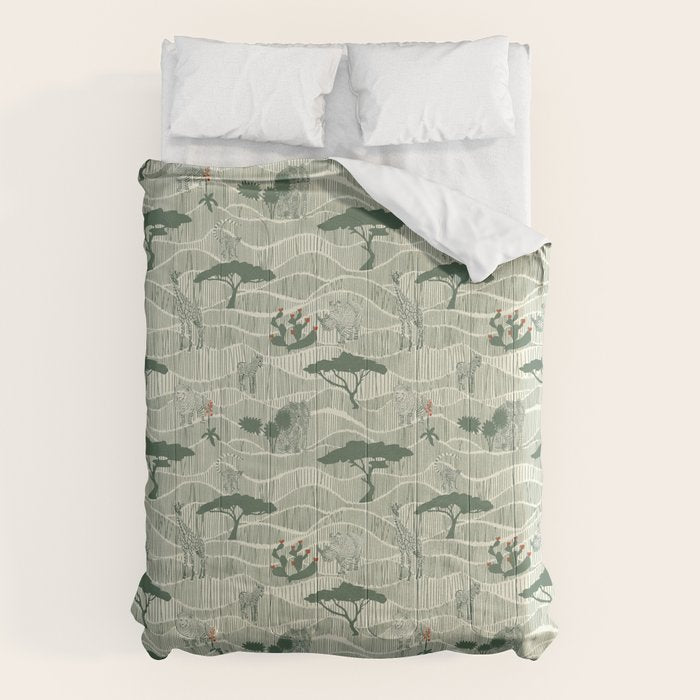 Wildlife Safari Savannah green Comforter Gallery Image 1
