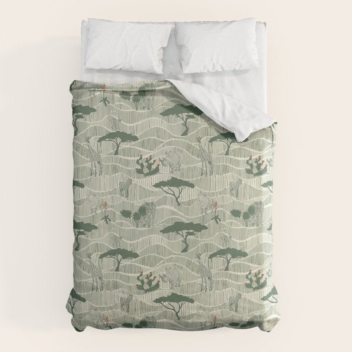 Wildlife Safari Savannah green Duvet Cover Gallery Image 6