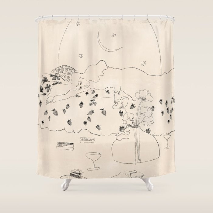 Friday Night Self Care Shower Curtain Gallery Image 1