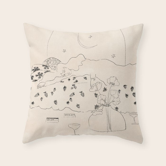 Friday Night Self Care Throw Pillow Gallery Image 1