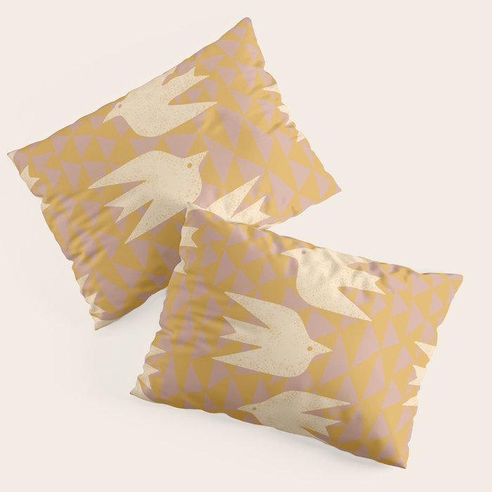 Doves In Flight (Yellow) Pillow Sham Gallery Image 3