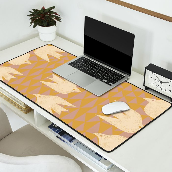Doves In Flight (Yellow) Desk Mat Gallery Image 2