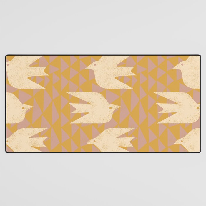 Doves In Flight (Yellow) Desk Mat Gallery Image 3