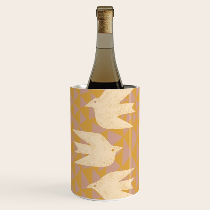 Doves In Flight (Yellow) Wine Chiller Gallery Image 1