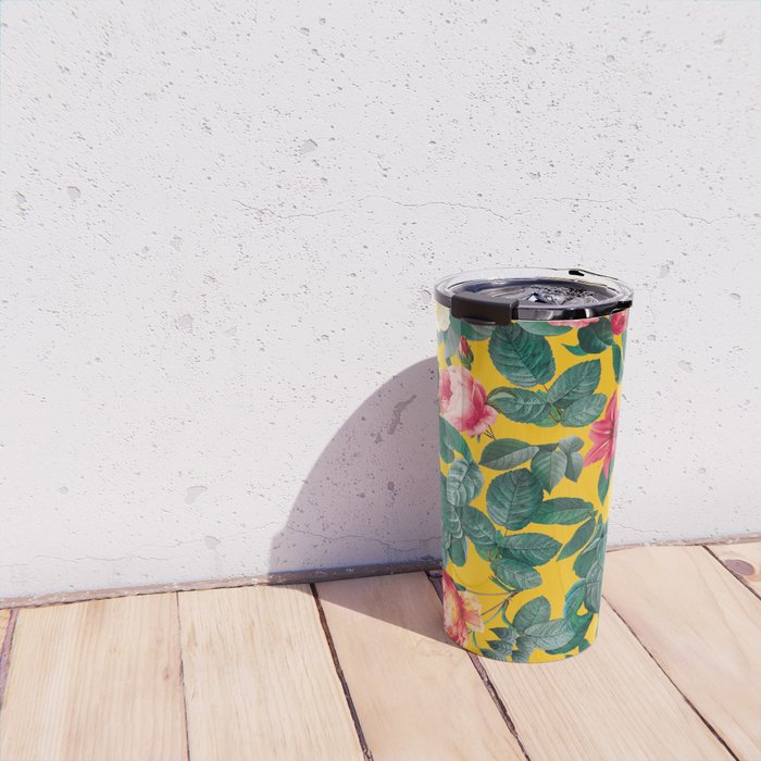 Summer Botanical Pattern Travel Mug Gallery Image 4