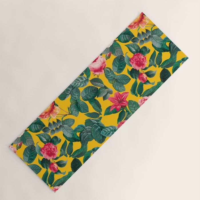 Summer Botanical Pattern Yoga Mat Gallery Image 1