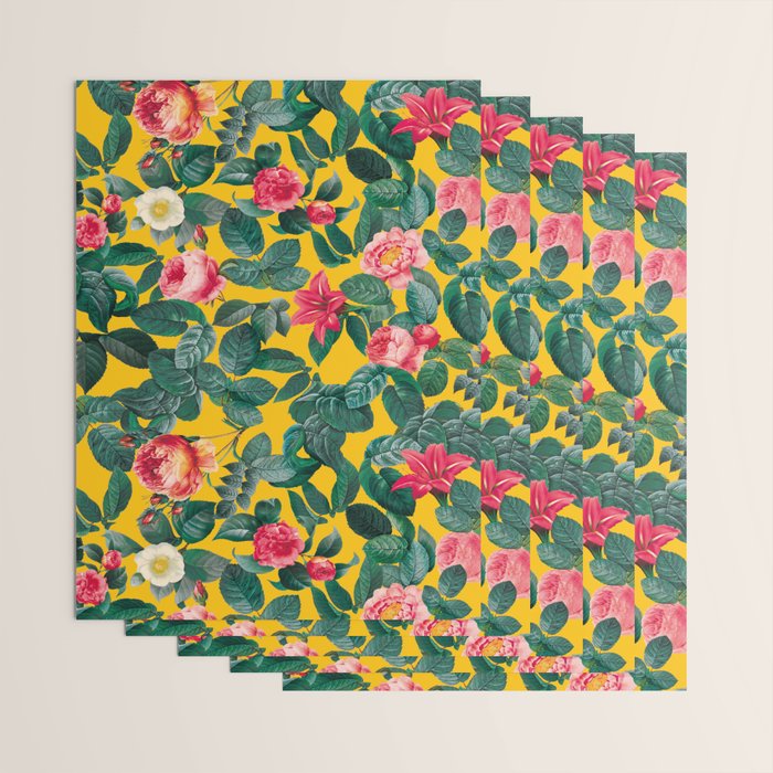 Summer Botanical Pattern Wrapping Paper Gallery Image 3