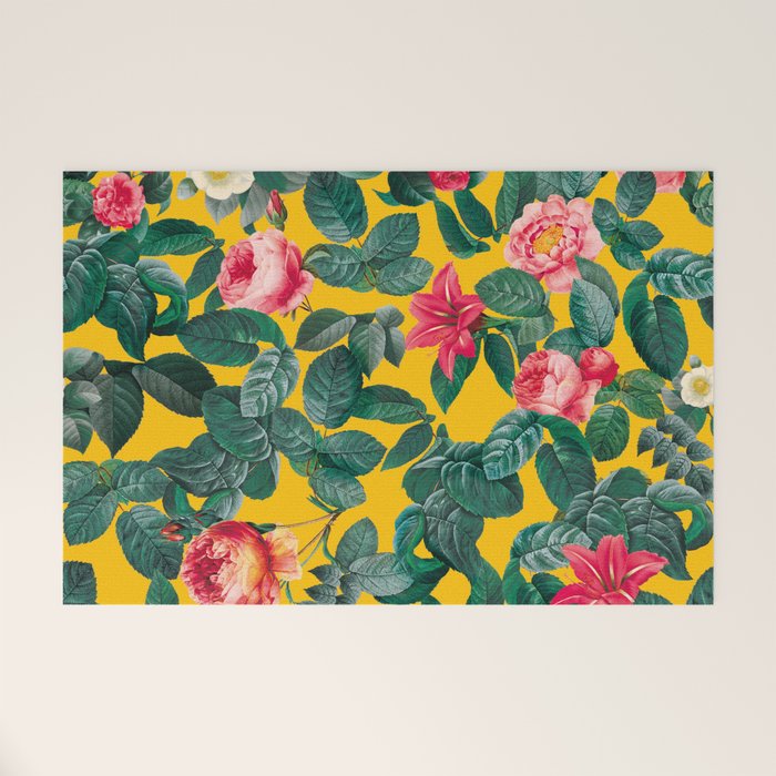 Summer Botanical Pattern Welcome Mat Gallery Image 1