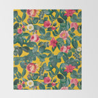 Summer Botanical Pattern Throw Blanket Gallery Image 2