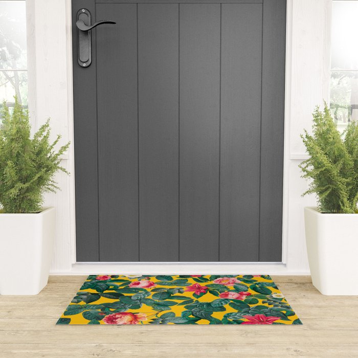 Summer Botanical Pattern Welcome Mat Gallery Image 3